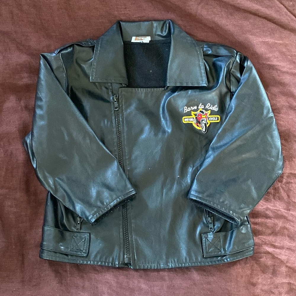 Vintage kids pleather BORN TO RIDE Motorcycle jacket